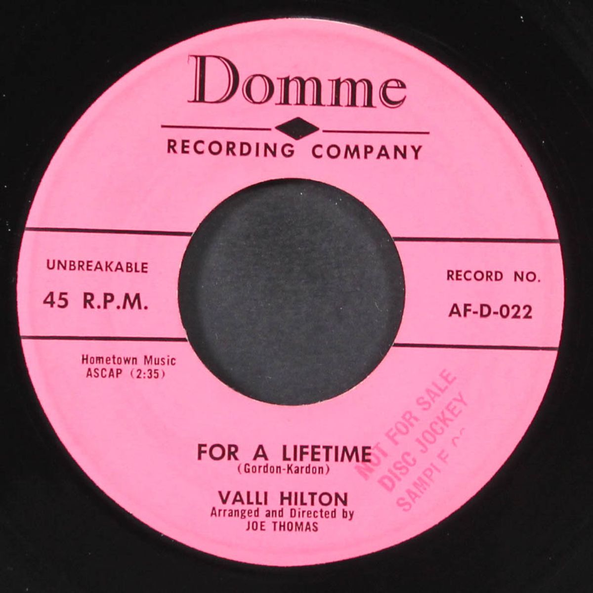 for a lifetime / runaround by VALLI HILTON