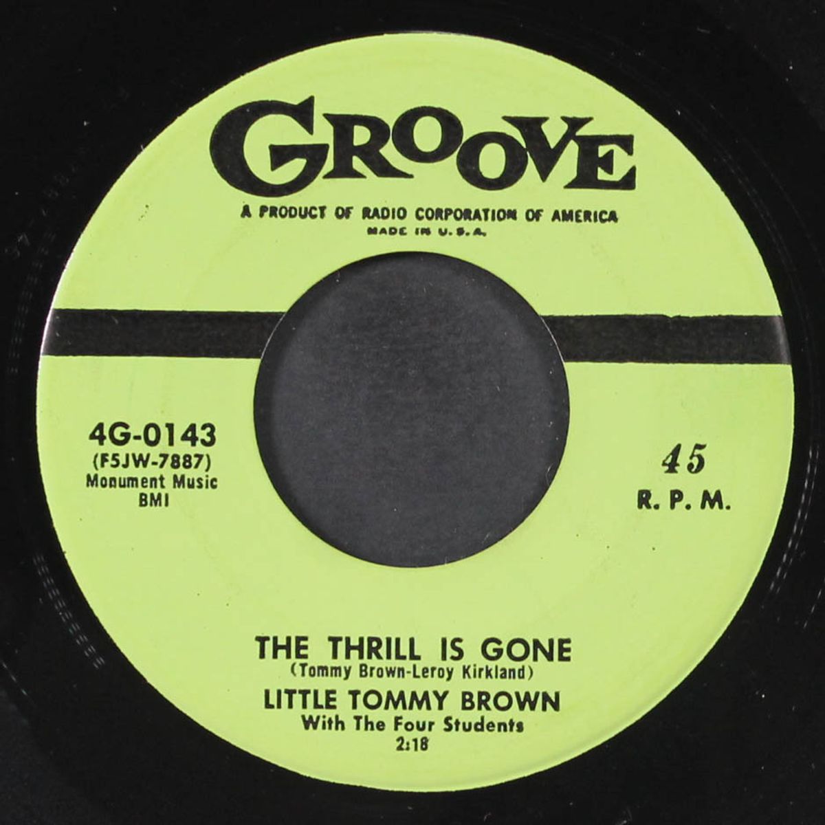 the thrill is gone / a gambler's prayer by LITTLE TOMMY BROWN
