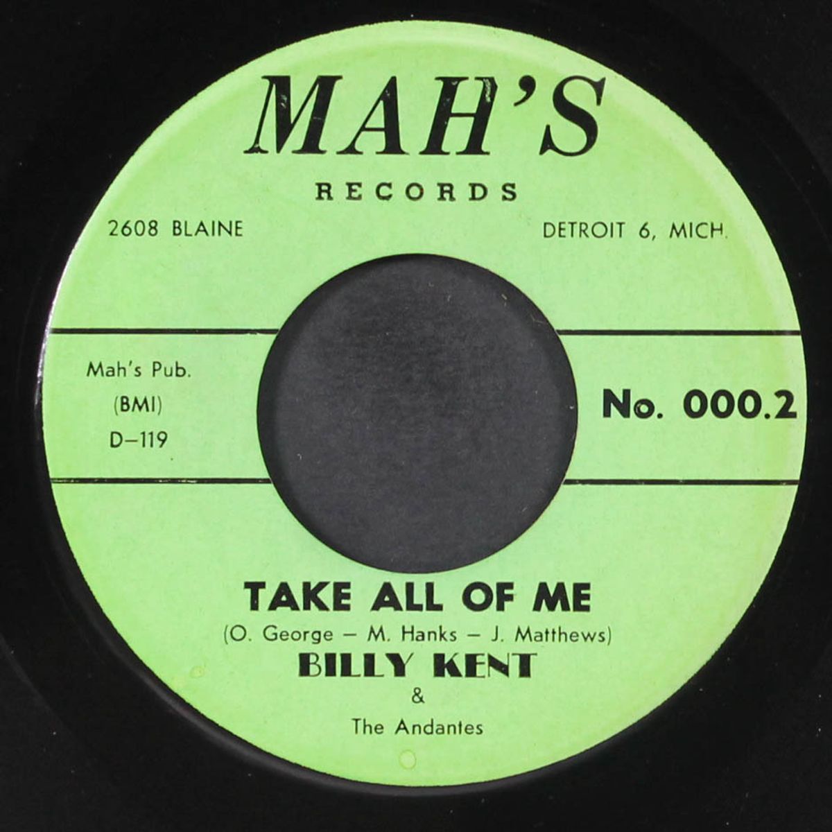 your love / take all of me by BILLY KENT & ANDANTES