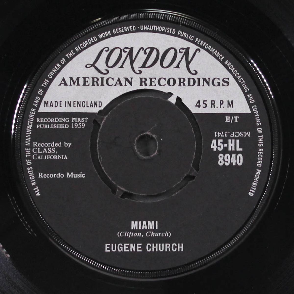 miami / i ain't goin' for that by EUGENE CHURCH