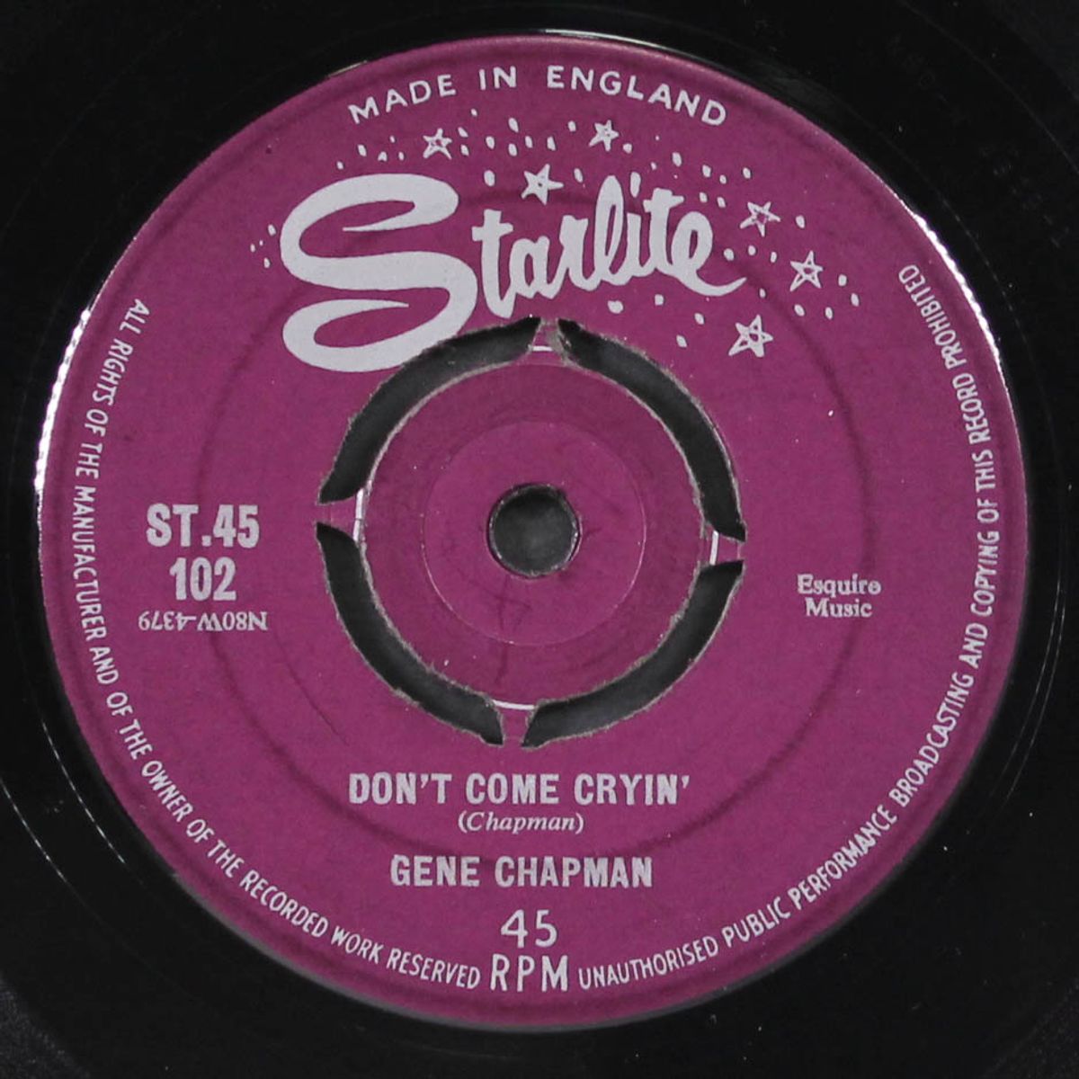 oklahoma blues / don't come cryin' by GENE CHAPMAN