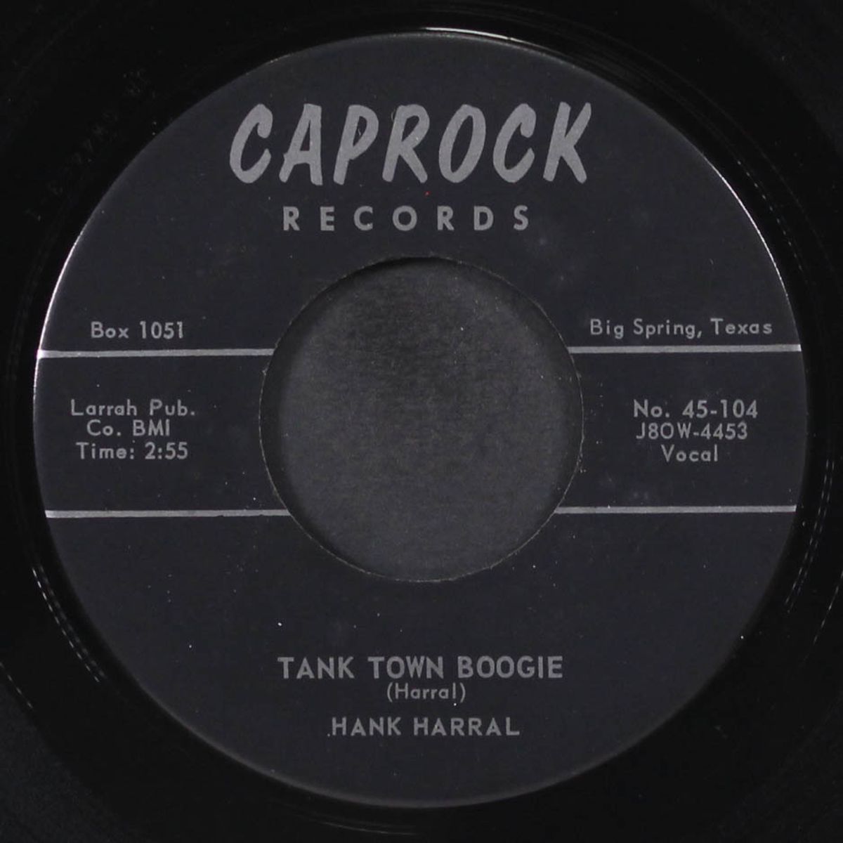 tank town boogie / sweet memory by HANK HARRAL