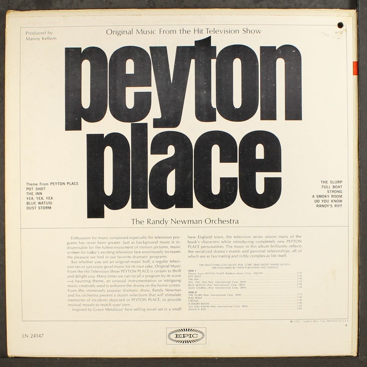 peyton place by RANDY NEWMAN ORCHESTRA