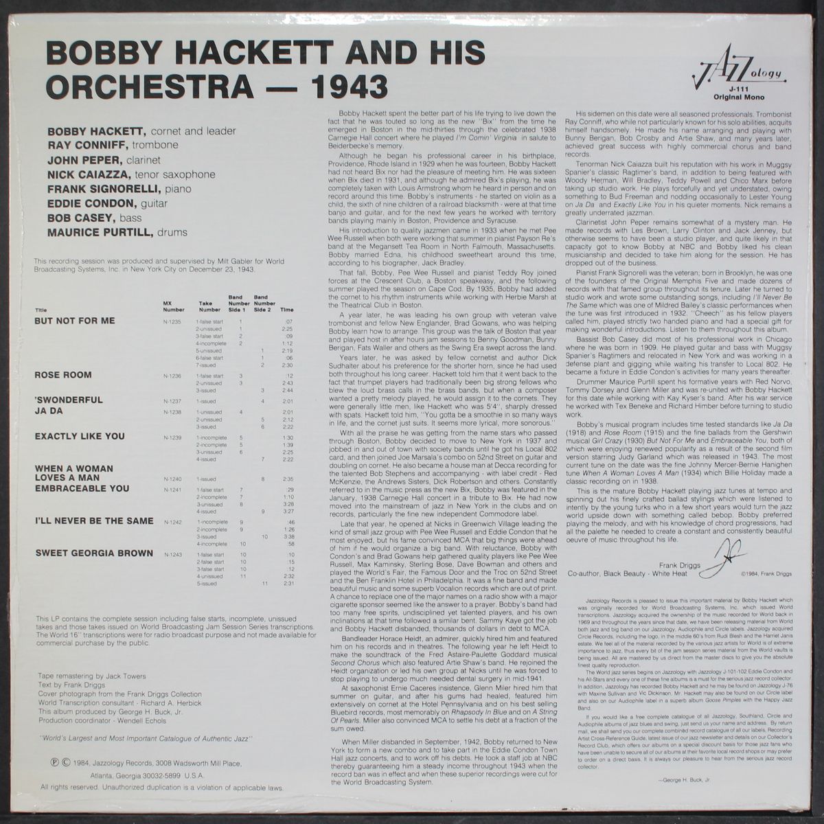 bobby hackett 1943 by BOBBY HACKETT