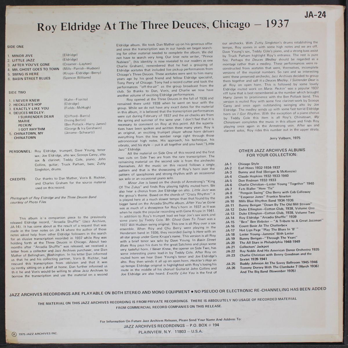 live! at the three deuces by ROY ELDRIDGE