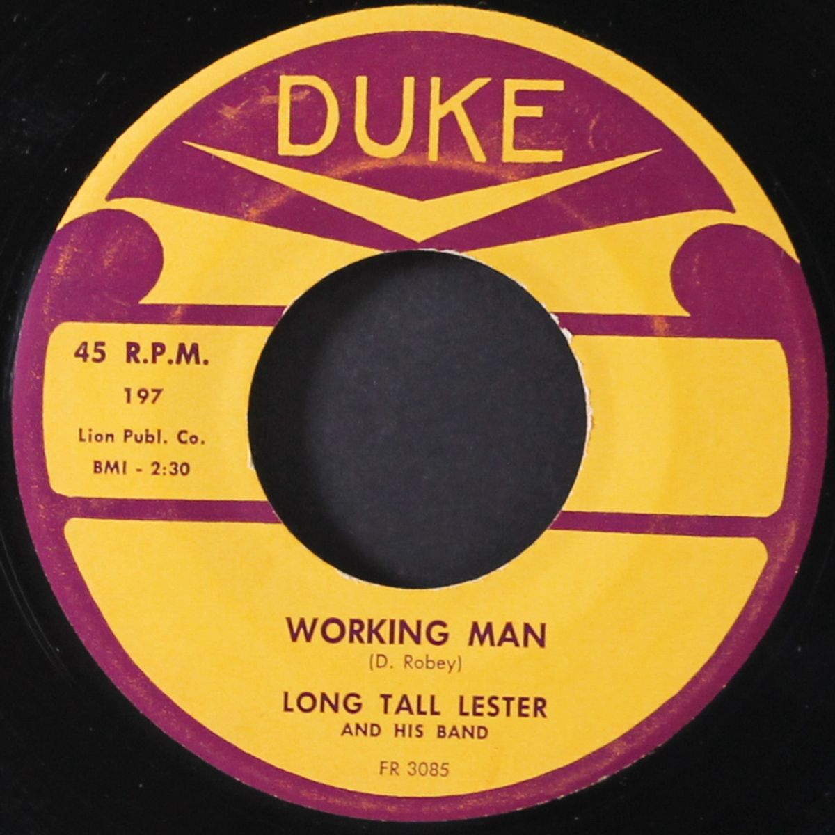 working man / all because of you by LONG TALL LESTER