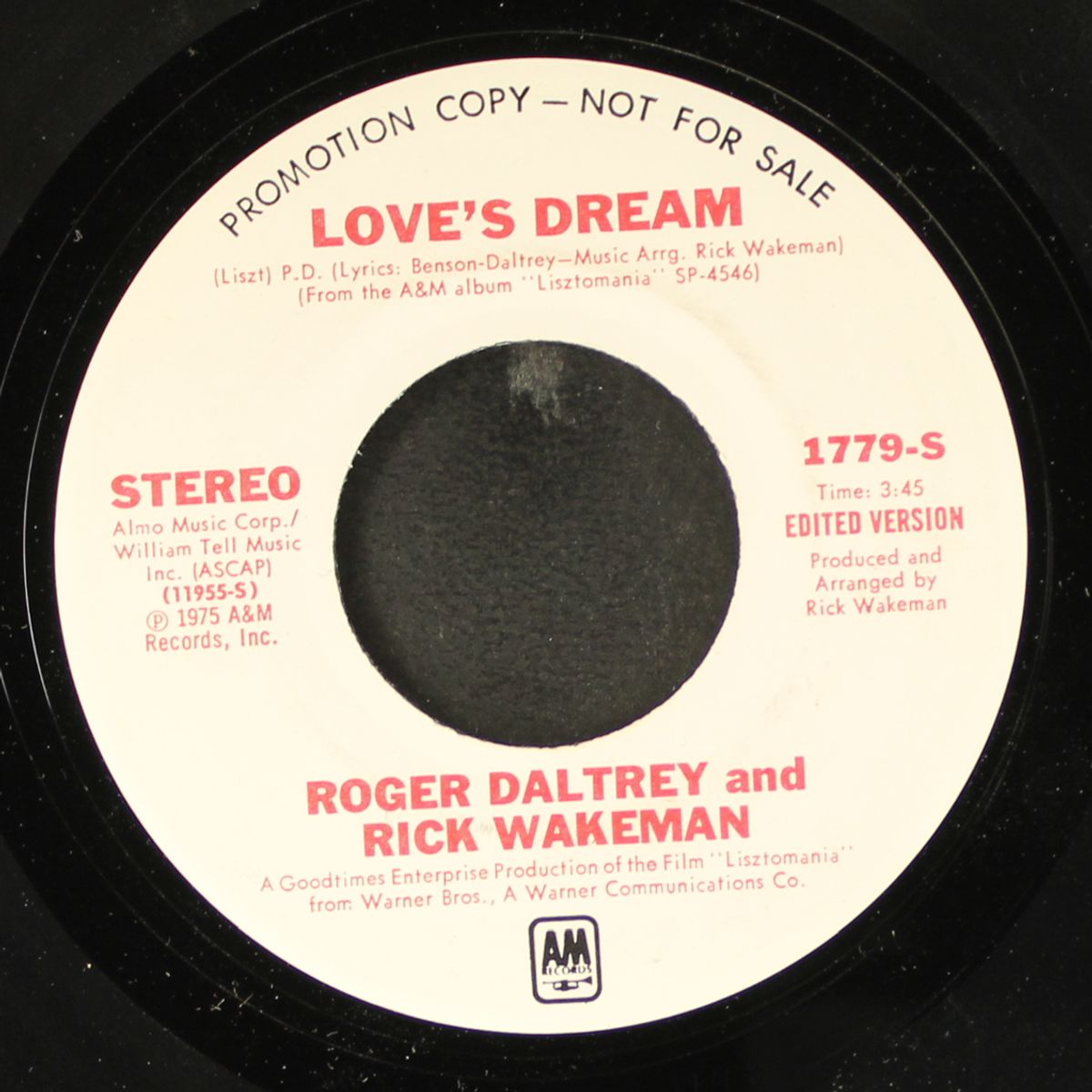 love's dream / orpheus song by ROGER DALTREY & RICK WAKEMAN