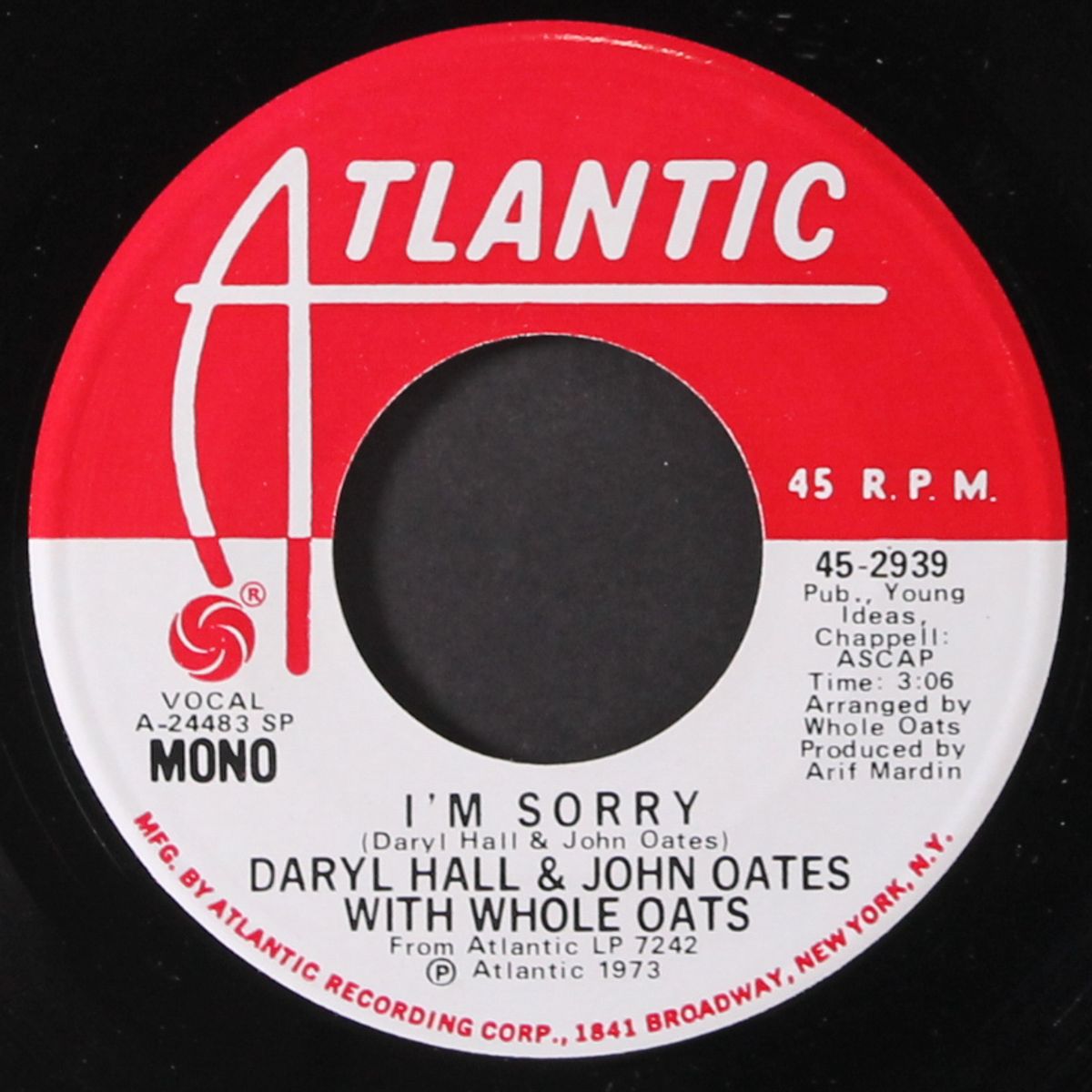 i'm sorry / mono by DARYL HALL & JOHN OATES W/ WHOLE OATS