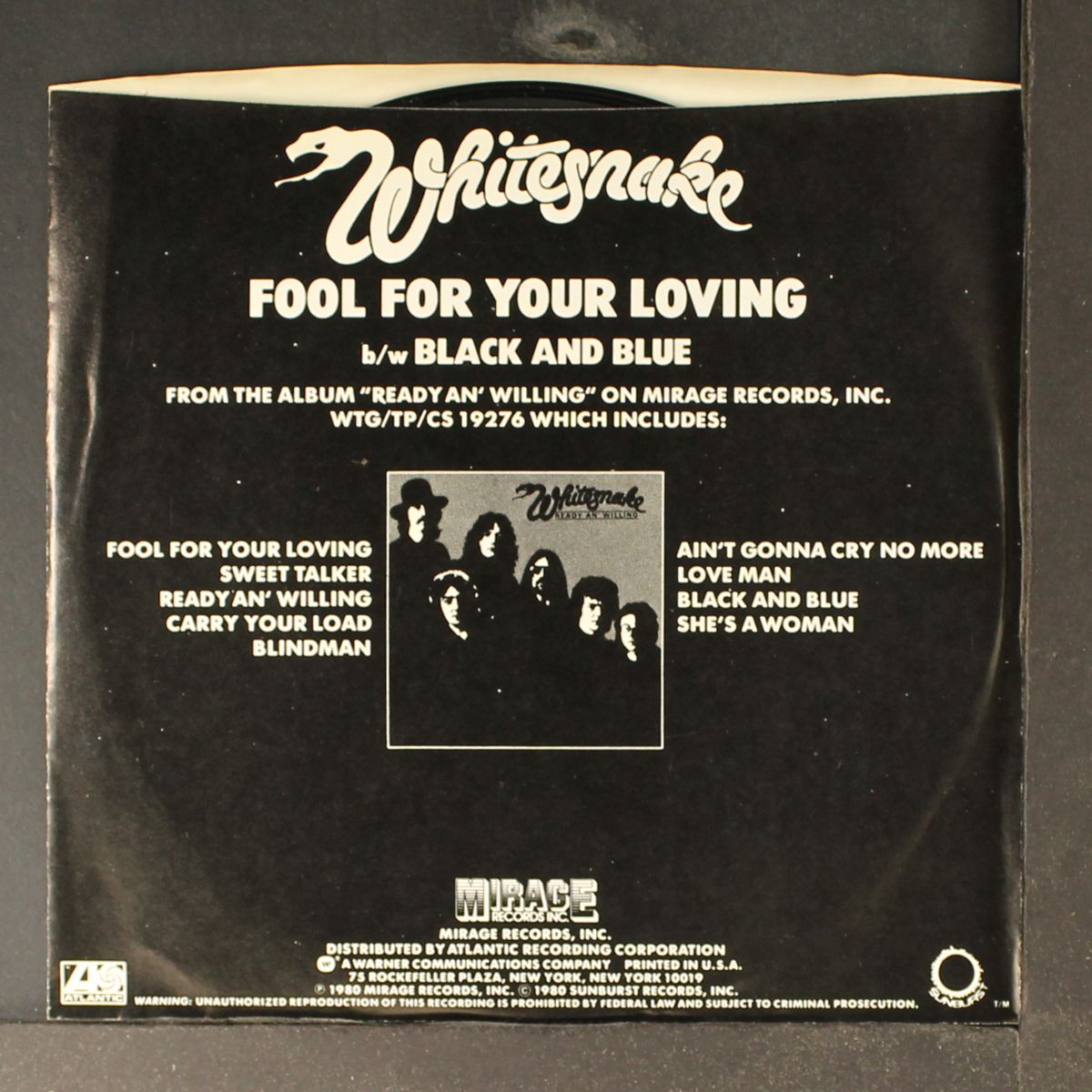 fool for your loving / black and blue by WHITESNAKE