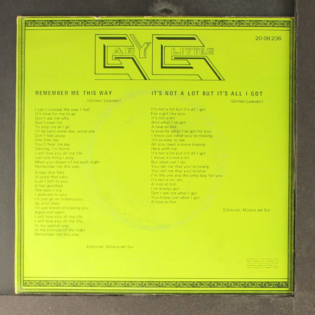 remember me this way by GARY GLITTER