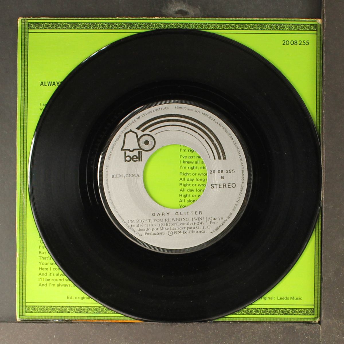 always yours / i'm right you're wrong i win by GARY GLITTER
