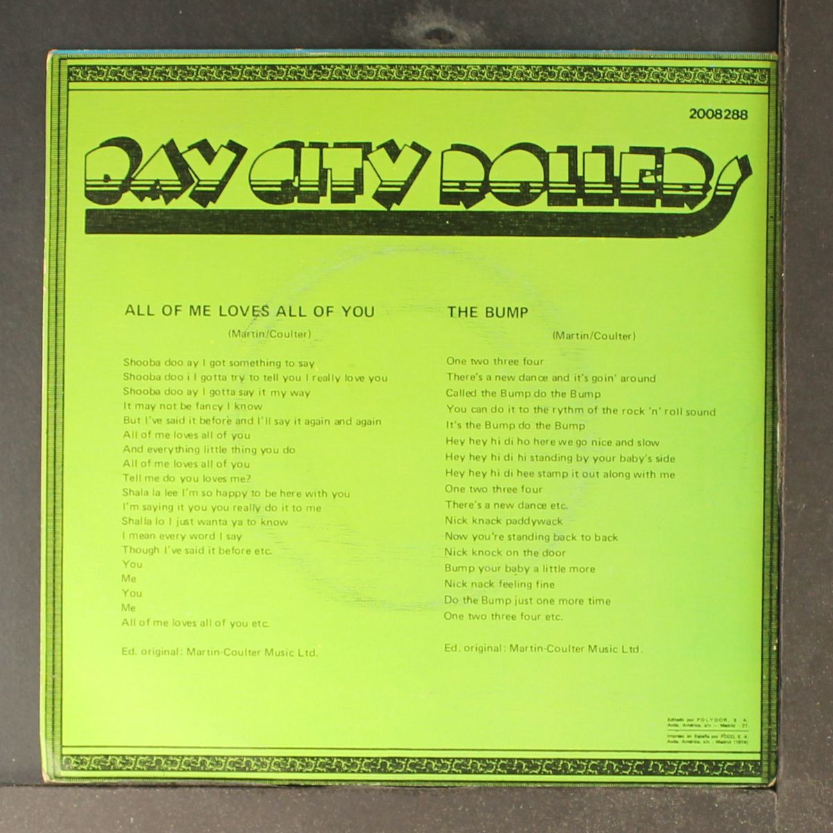 all of me love all of you by BAY CITY ROLLERS