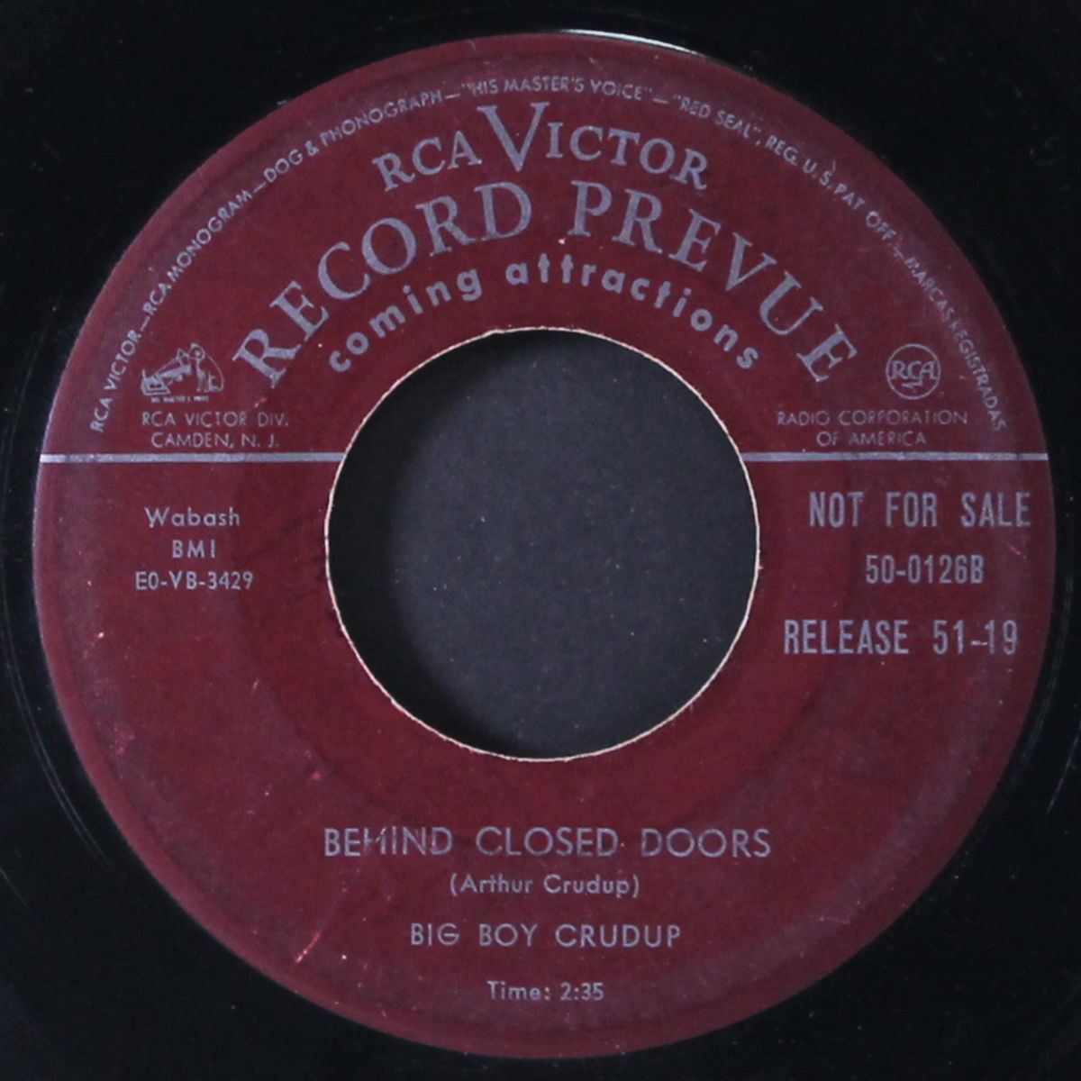roberta blues / behind closed doors by BIG BOY CRUDUP