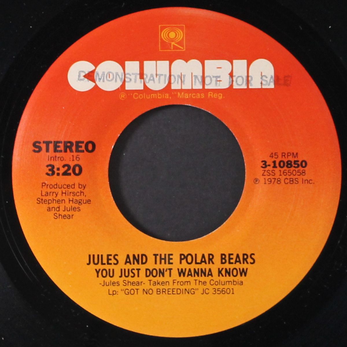 you just don't wanna know / love it again by JULES & THE POLAR BEARS