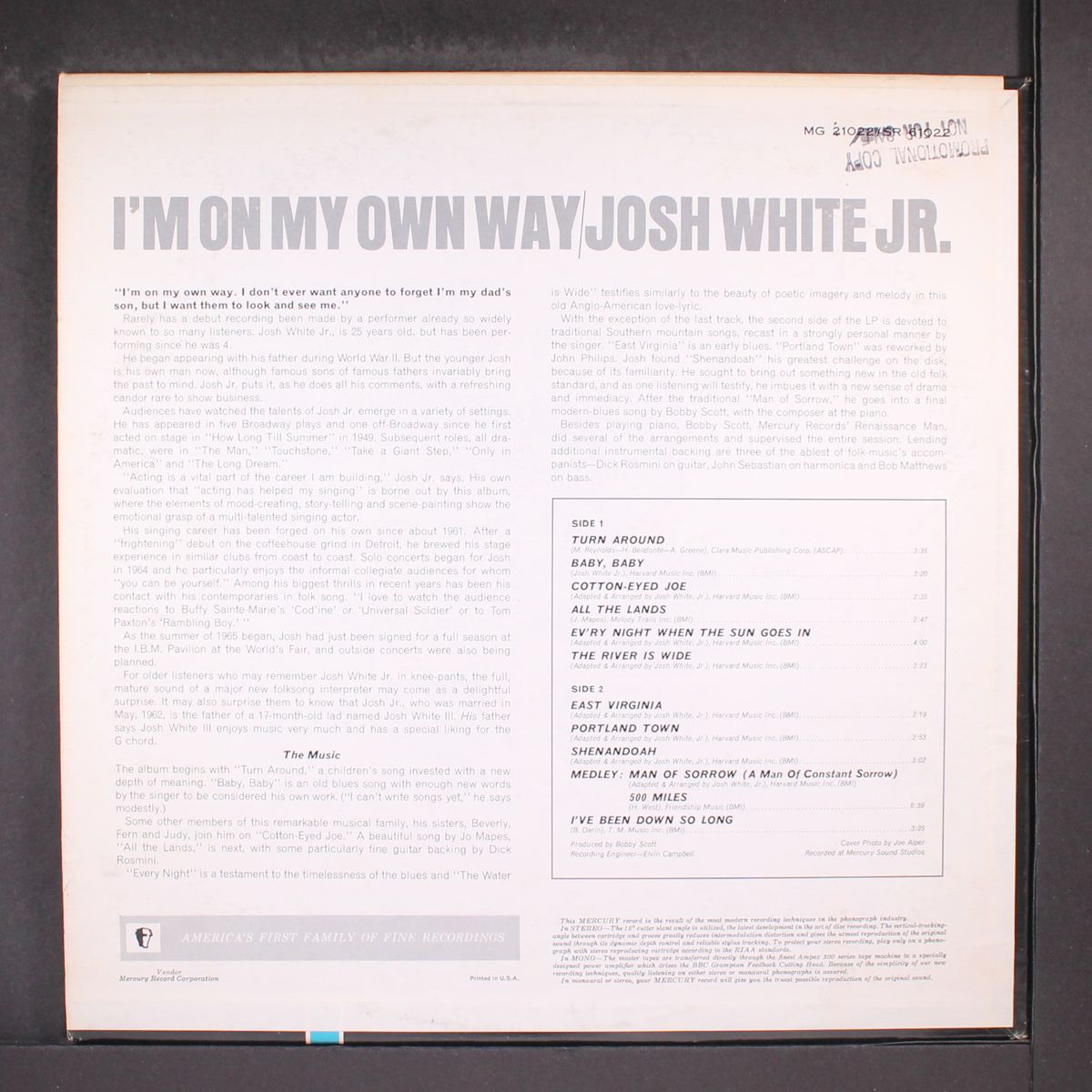 i'm on my own way by JOSH WHITE, JR.