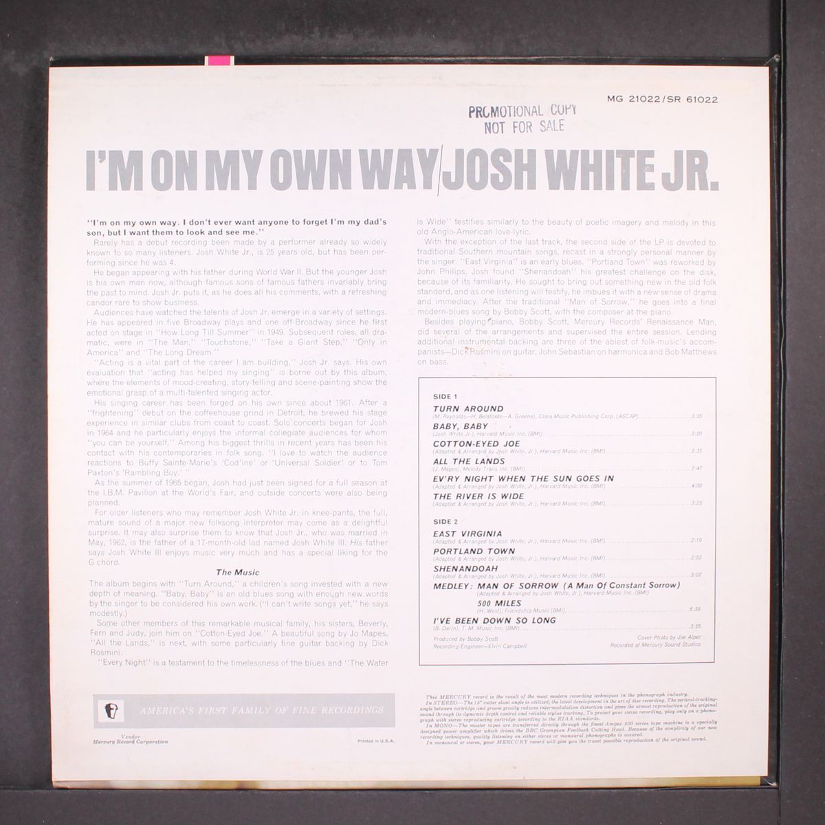 i'm on my own way by JOSH WHITE, JR.