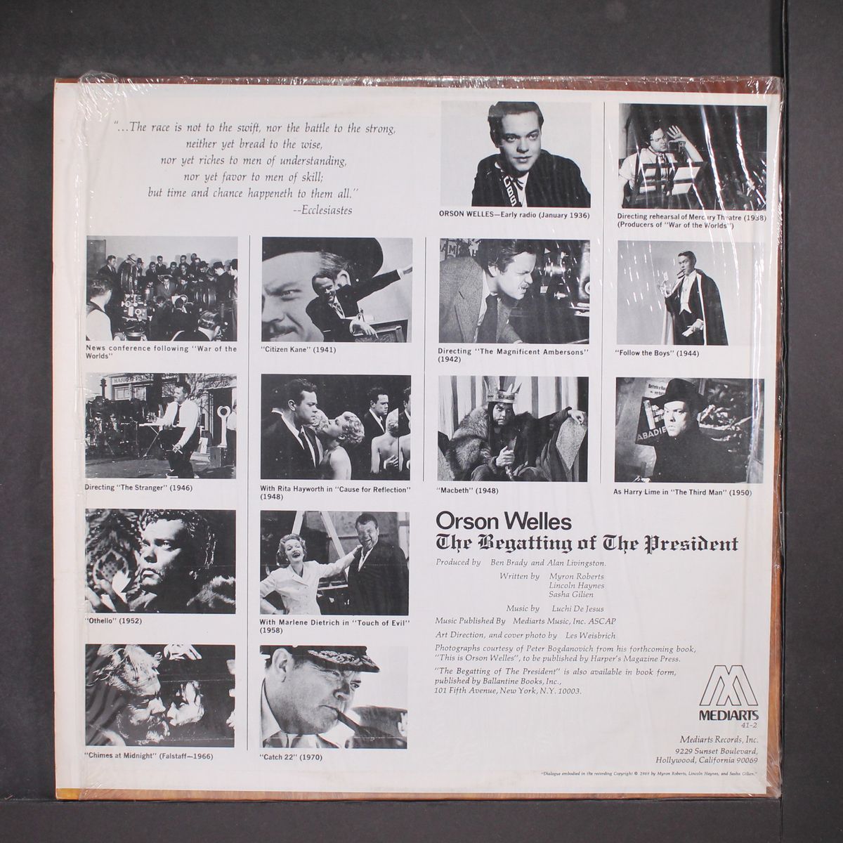 the begatting of the president by ORSON WELLES