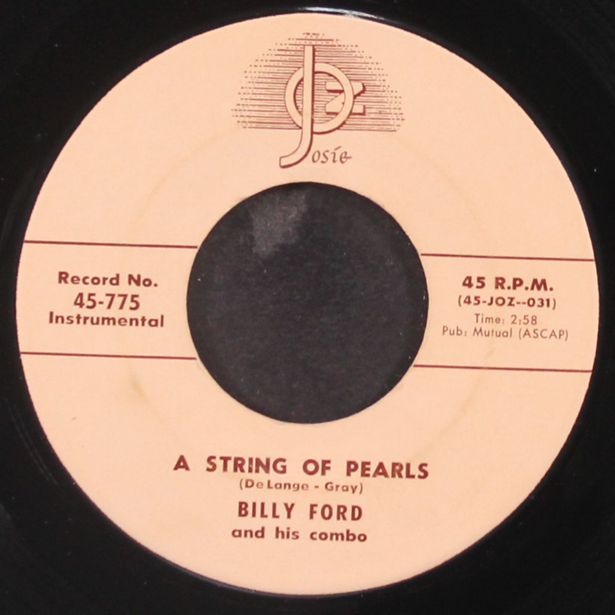 a string of pearls / stop lyin' on me by BILLY FORD