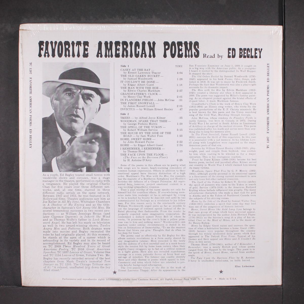 favorite american poems by ED BEGLEY