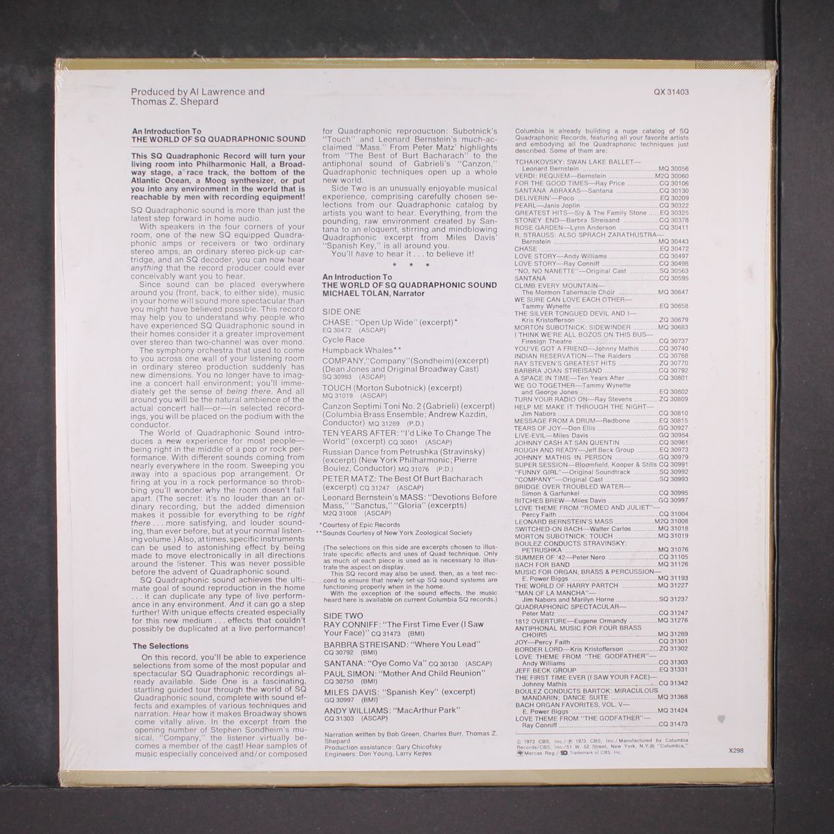 an introduction to the world of quadraphonic sound by VARIOUS