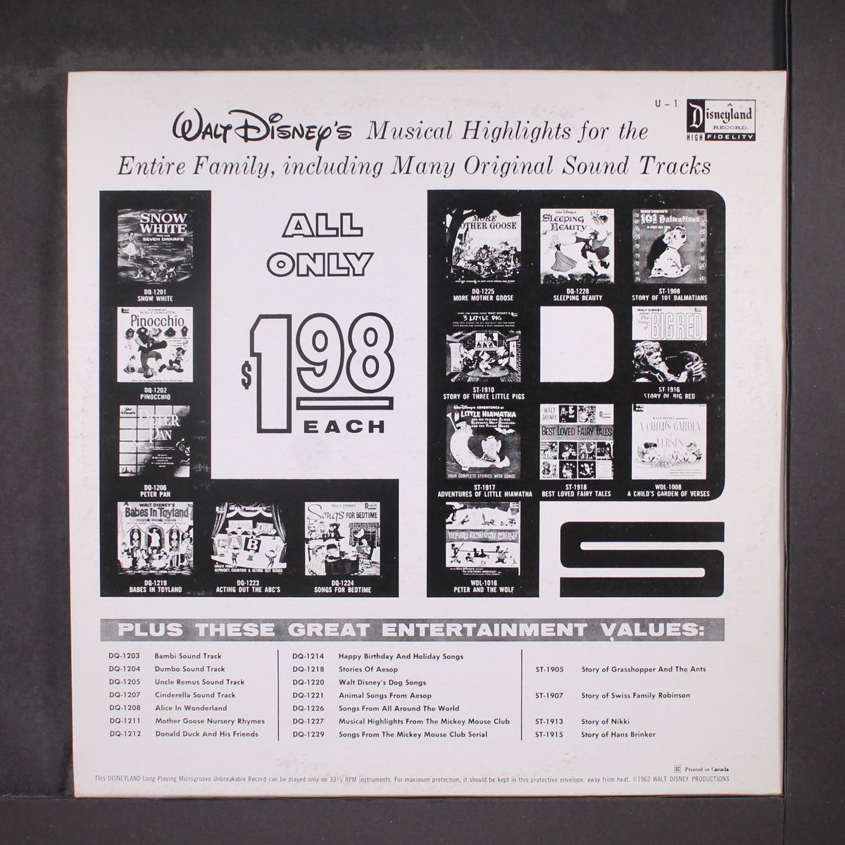 songs for bedtime by WALT DISNEY PRESENTS