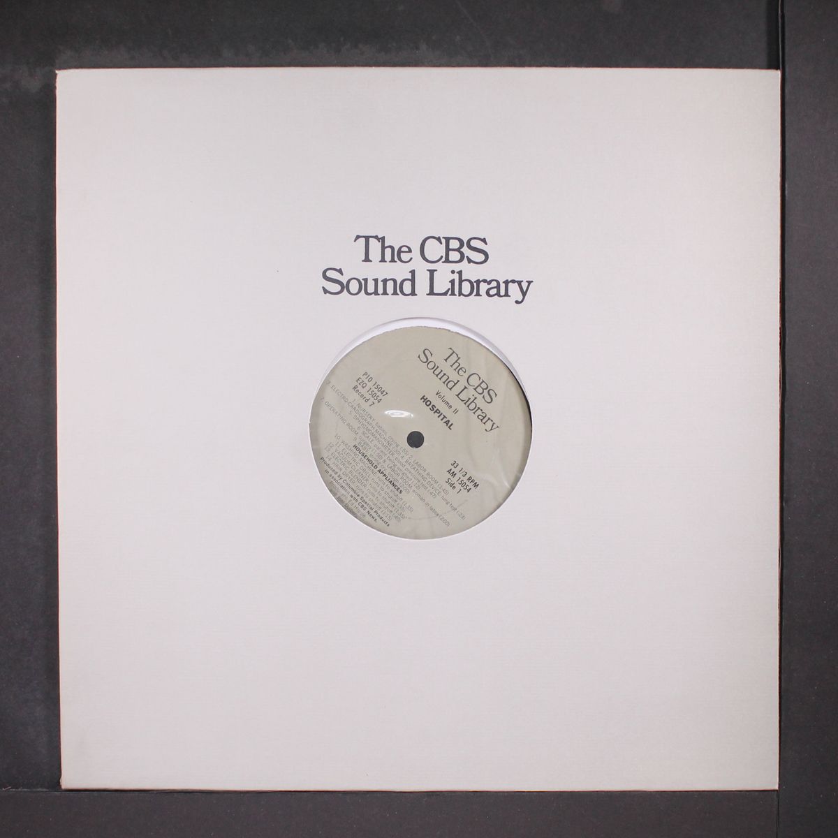 the cbs sound hospital / household appliances vol. 2 by SOUND EFFECTS