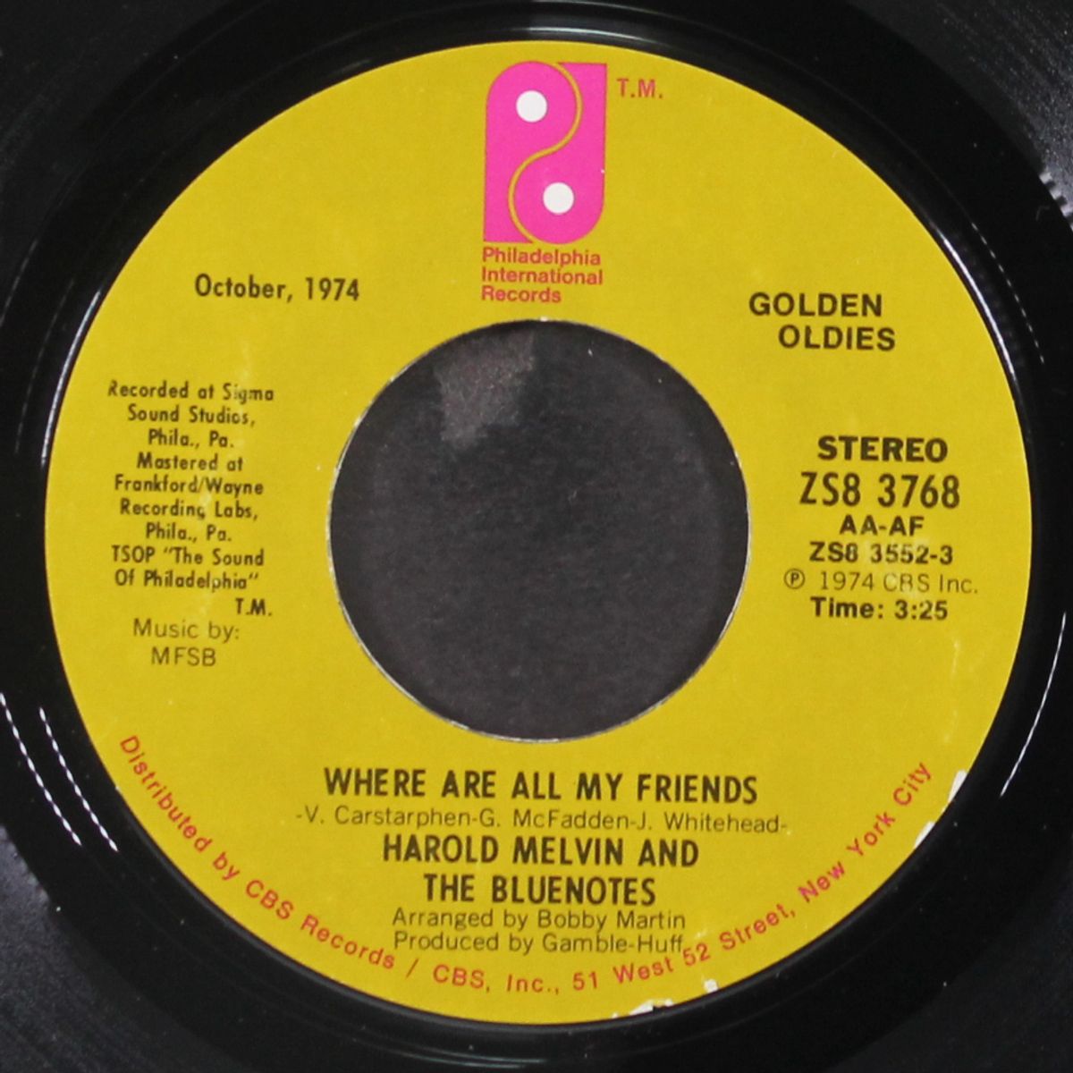 where are all my friends / let it be you by HAROLD MELVIN & BLUE NOTES