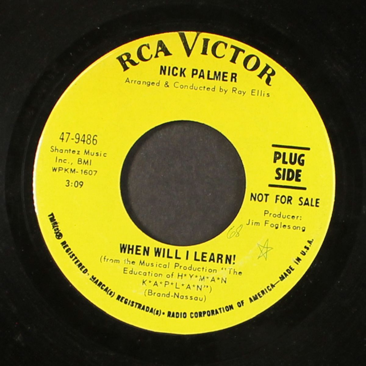 when will i learn! / look at him by NICK PALMER