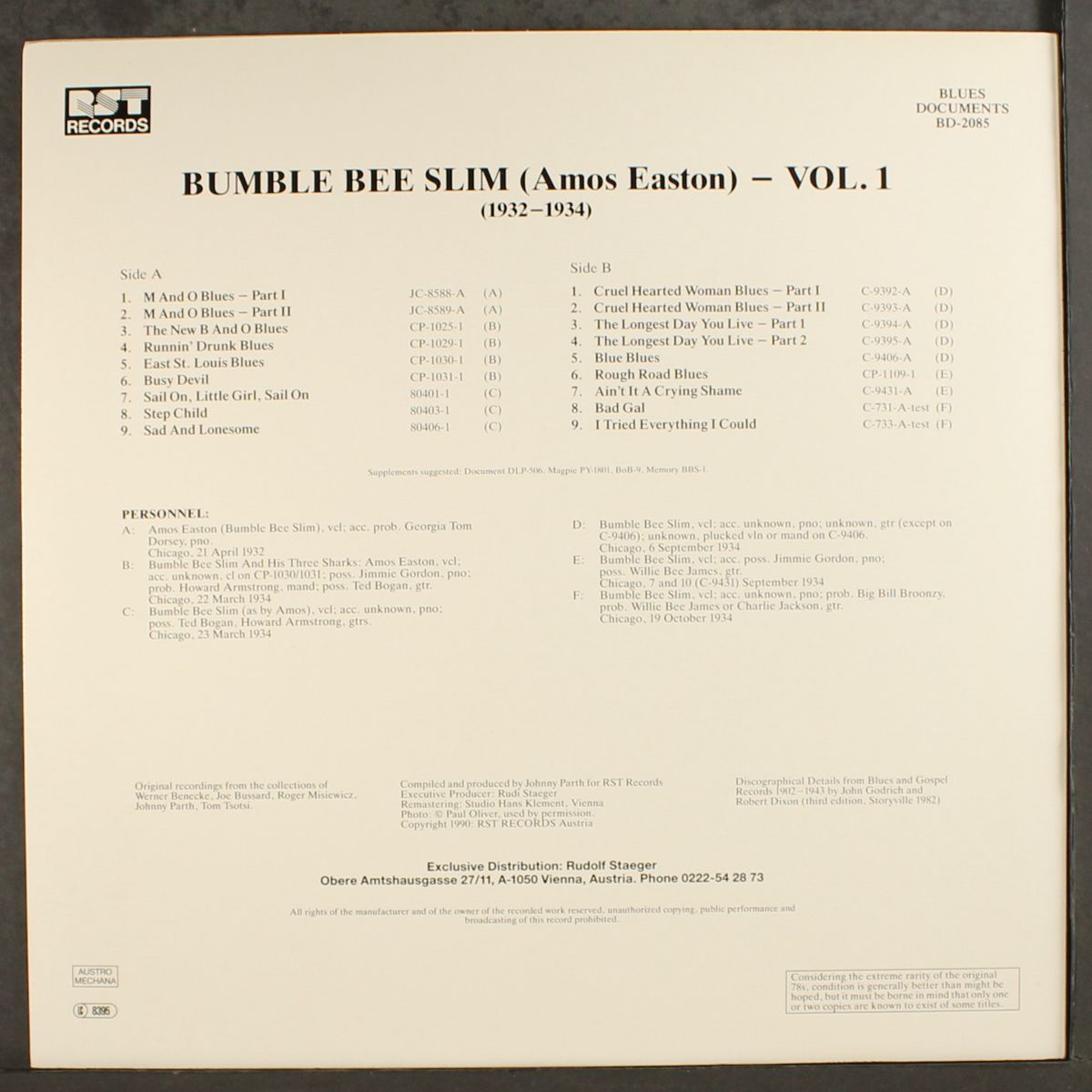 vol. 1 (1932-1934) by BUMBLE BEE SLIM