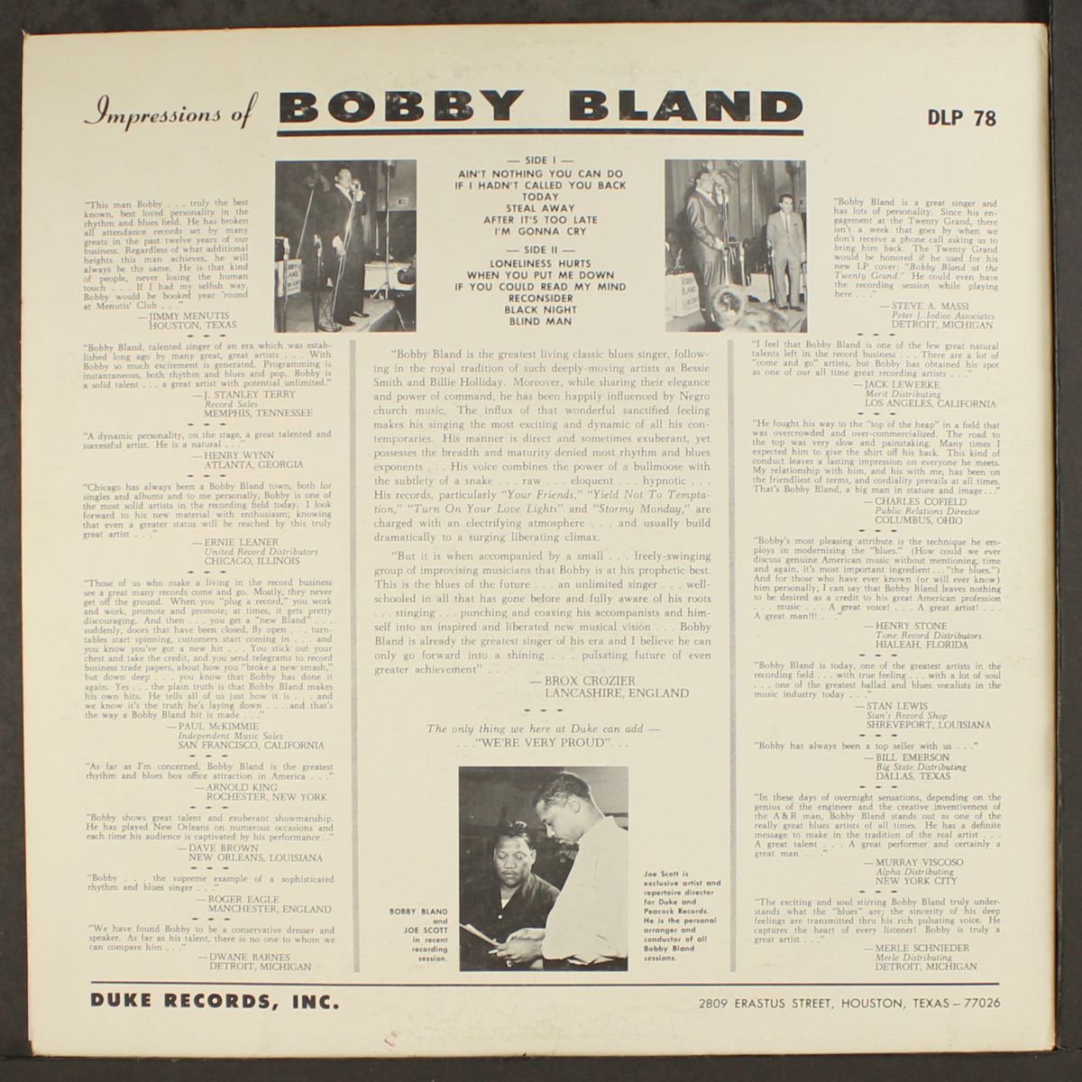 ain't nothing you can do by BOBBY BLAND