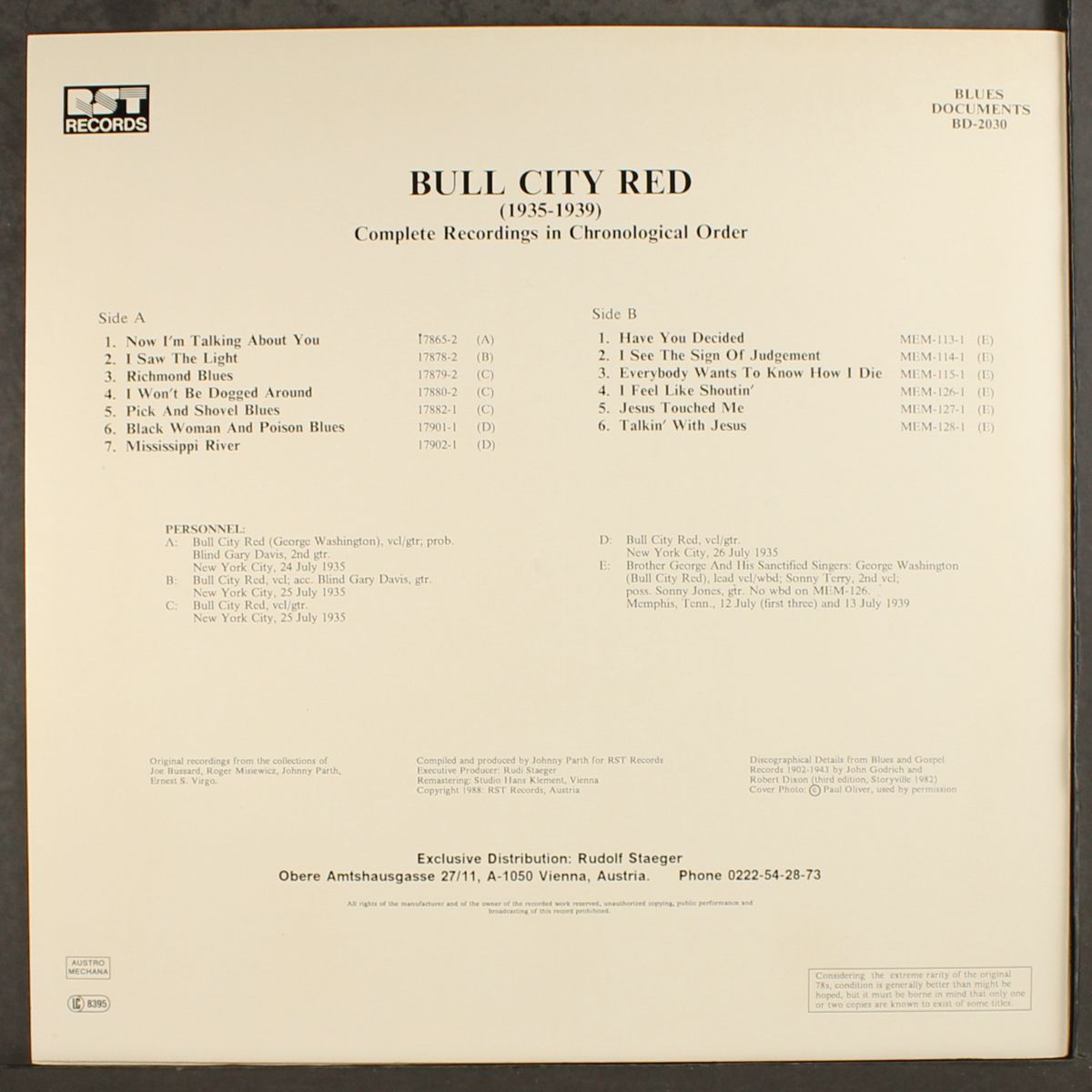 complete recordings by BULL CITY RED