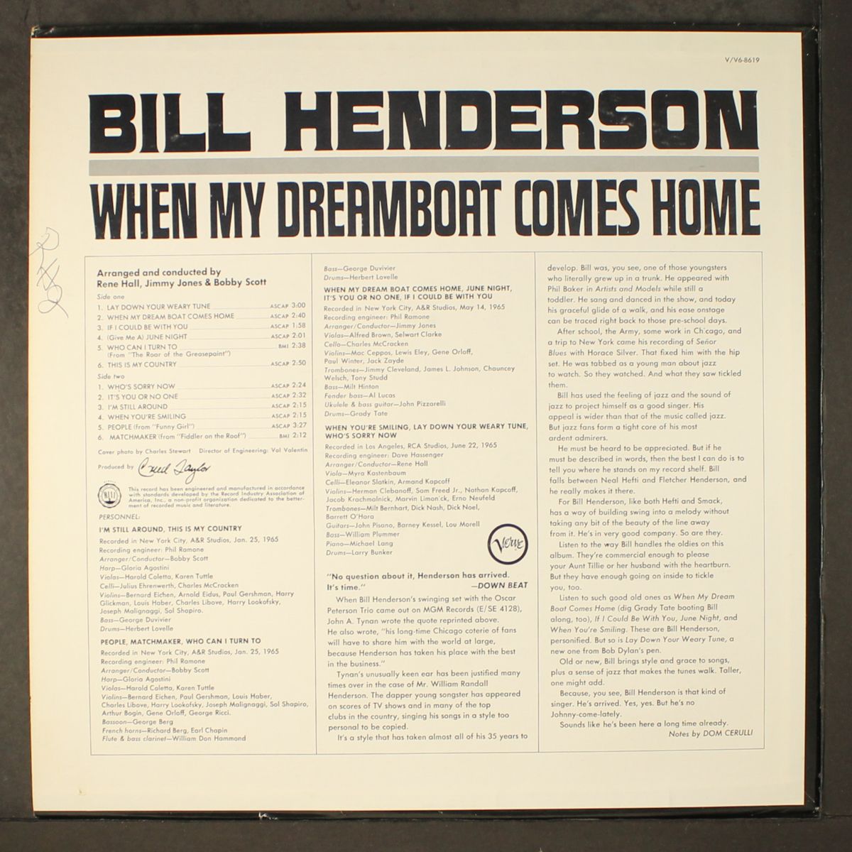 when my dreamboat comes home by BILL HENDERSON