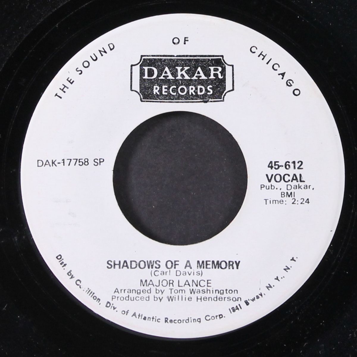 shadows of a memory / sweeter as the days go by by MAJOR LANCE