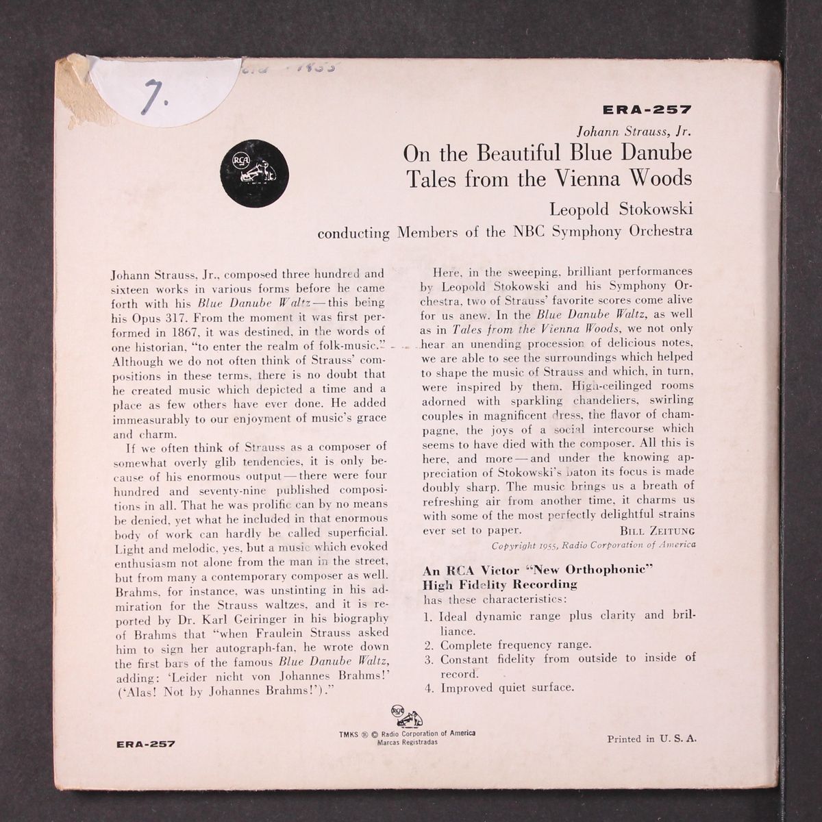 strauss: the blue danube / tales from the vienna woods by LEOPOLD STOKOWSKI