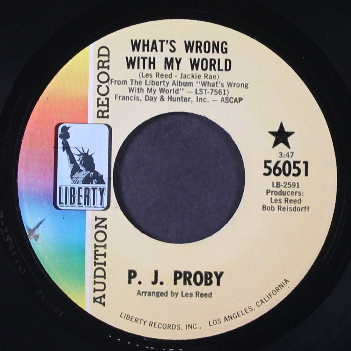 what's wrong with my world / turn her away by P.J. PROBY