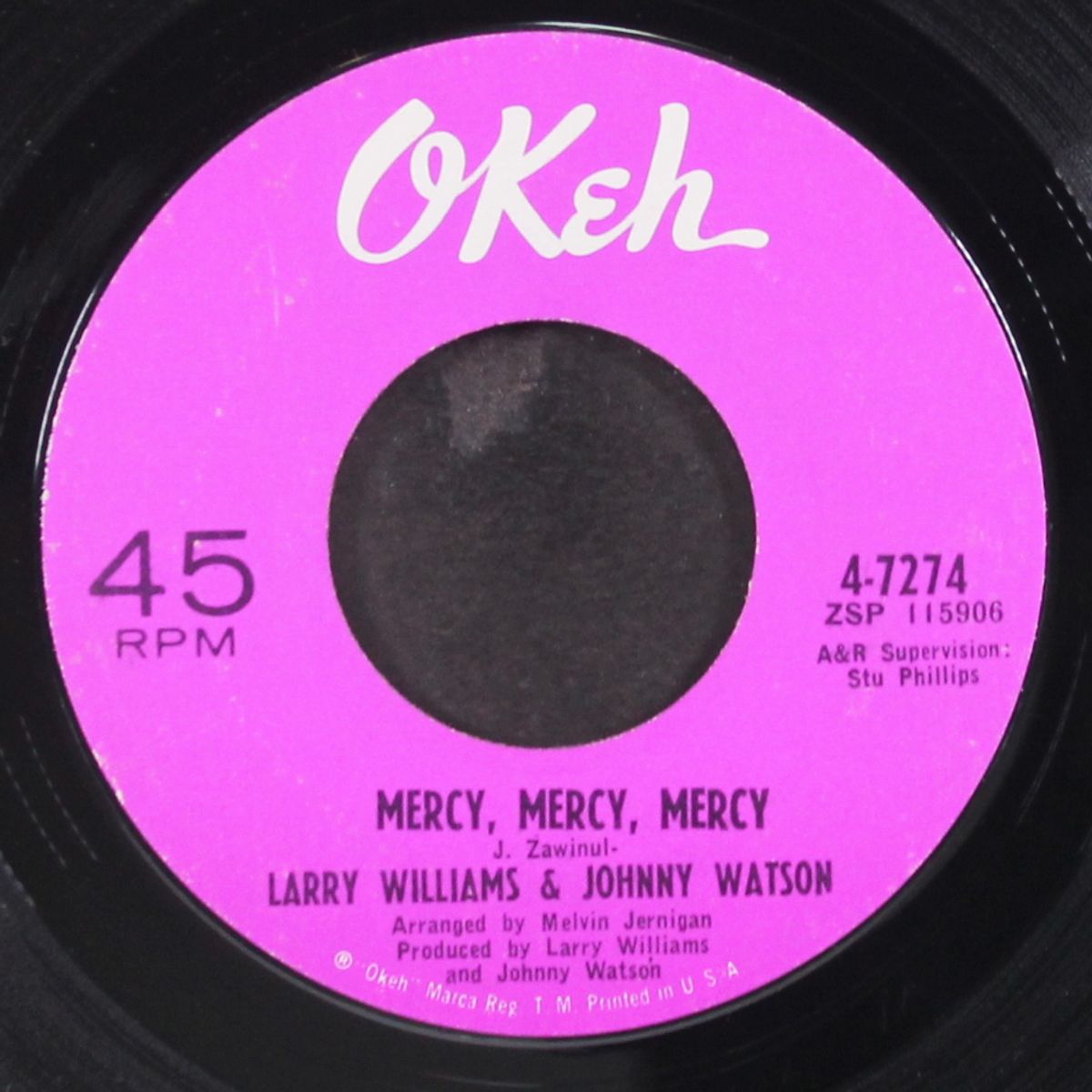 a quitter never wins / mercy mercy mercy by LARRY WILLIAMS & JOHNNY WATSON