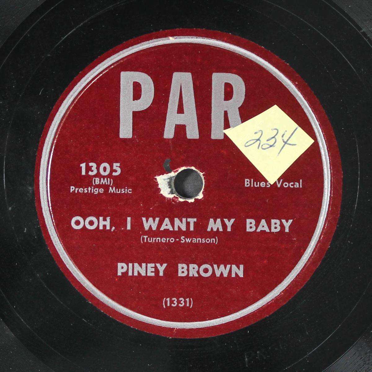my heart is achin' baby / ooh, i want my baby by PINEY BROWN