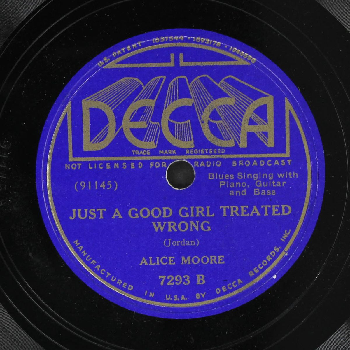 new black and evil blues / just a good girl treated wrong by ALICE MOORE