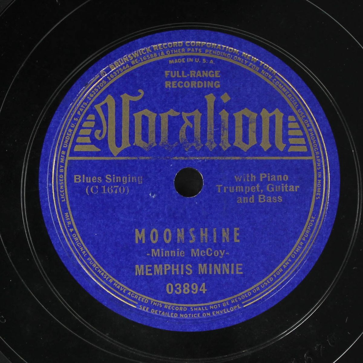 moonshine / my baby don't want me no more by MEMPHIS MINNIE