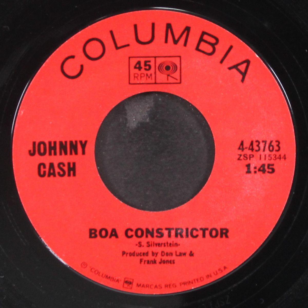 bottom of a mountain / boa constrictor by JOHNNY CASH