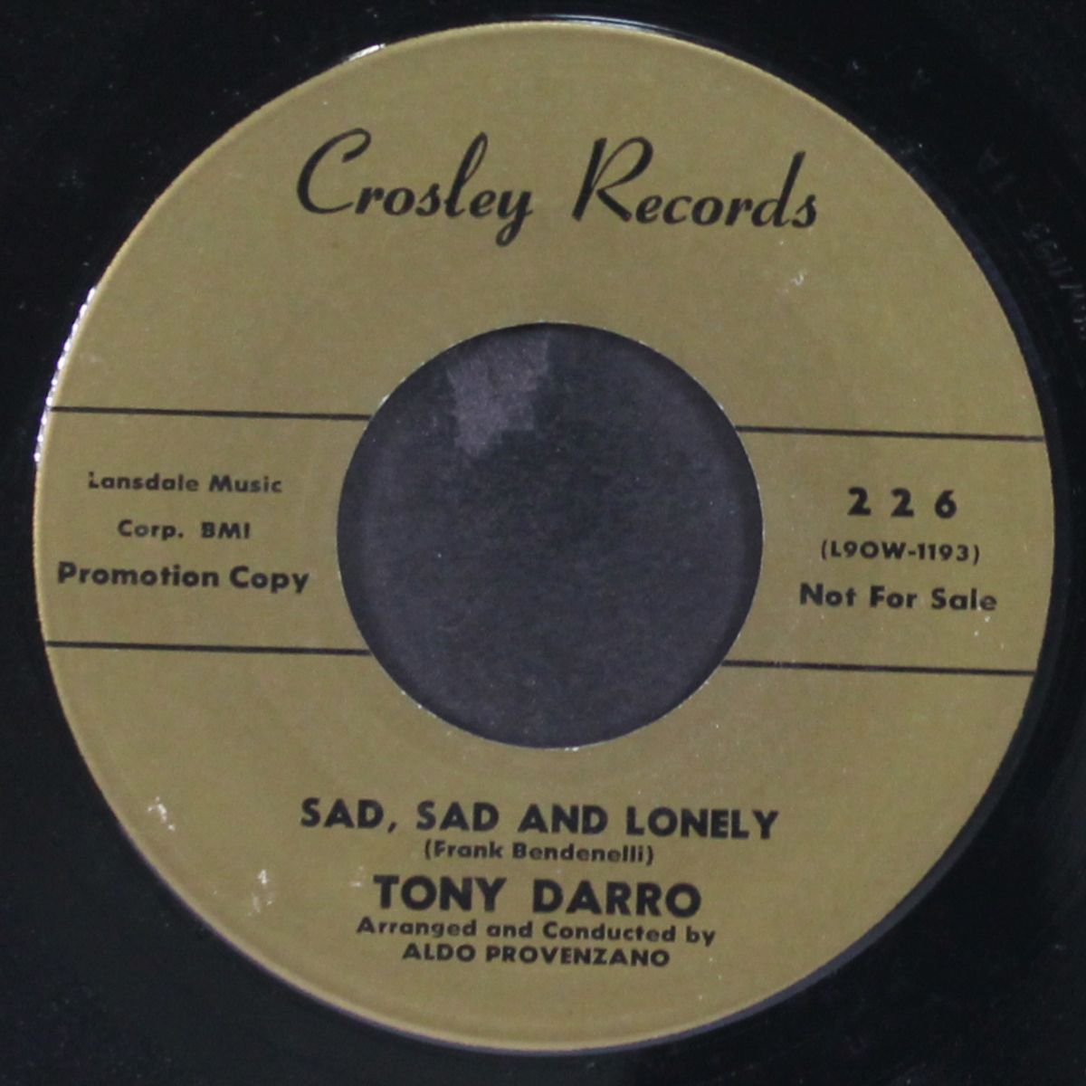 young hearts / sad, sad and lonely by TONY DARRO