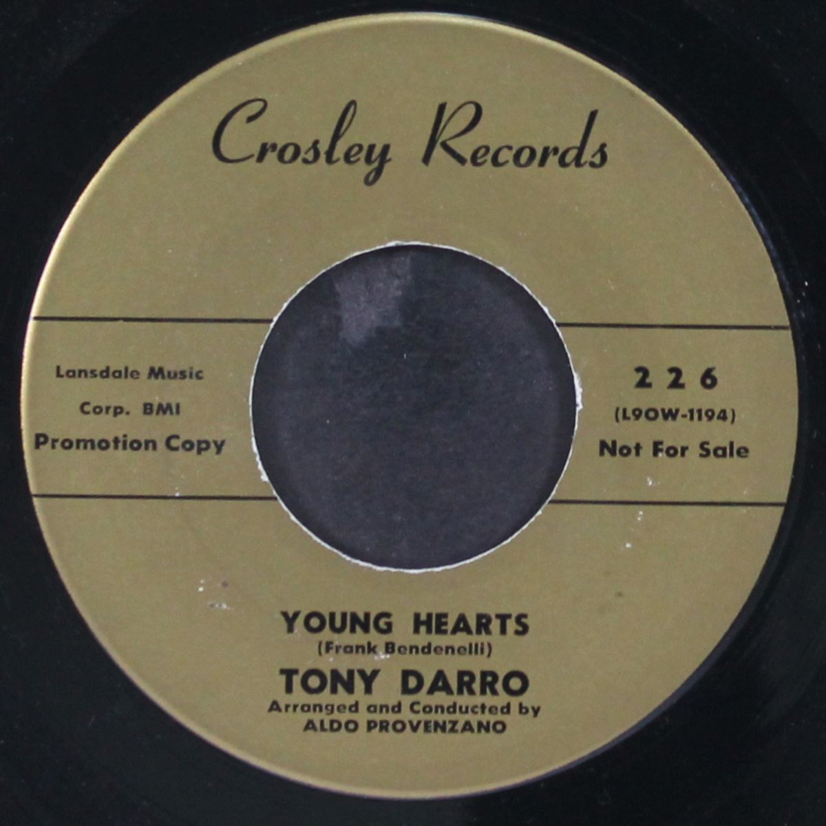 young hearts / sad, sad and lonely by TONY DARRO