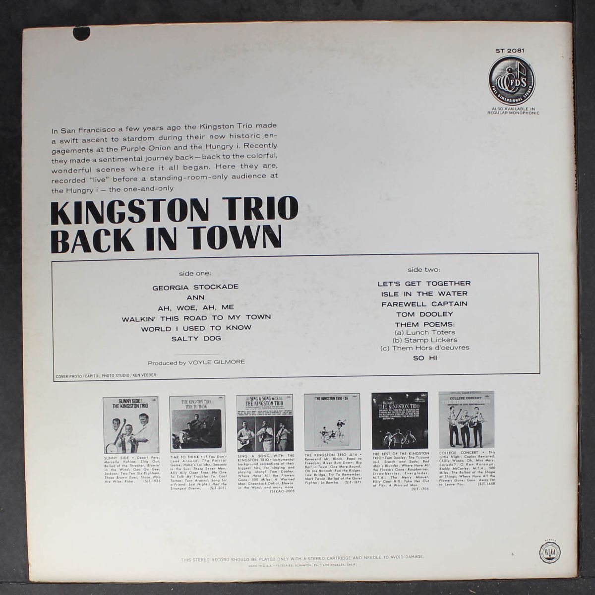 back in town by KINGSTON TRIO