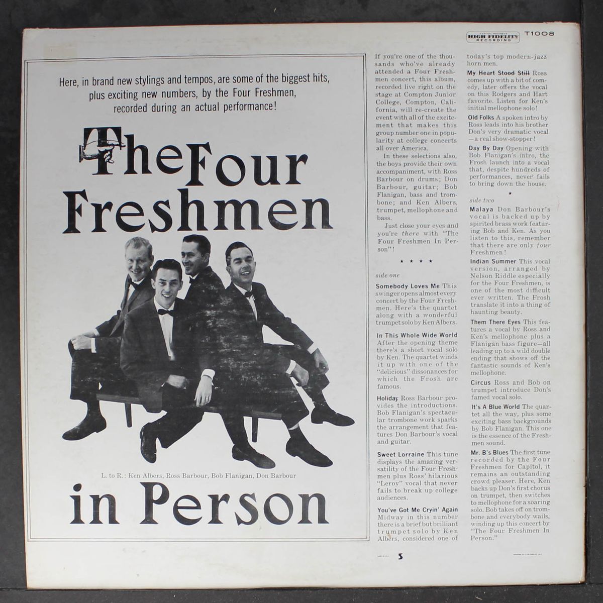 in person by FOUR FRESHMEN