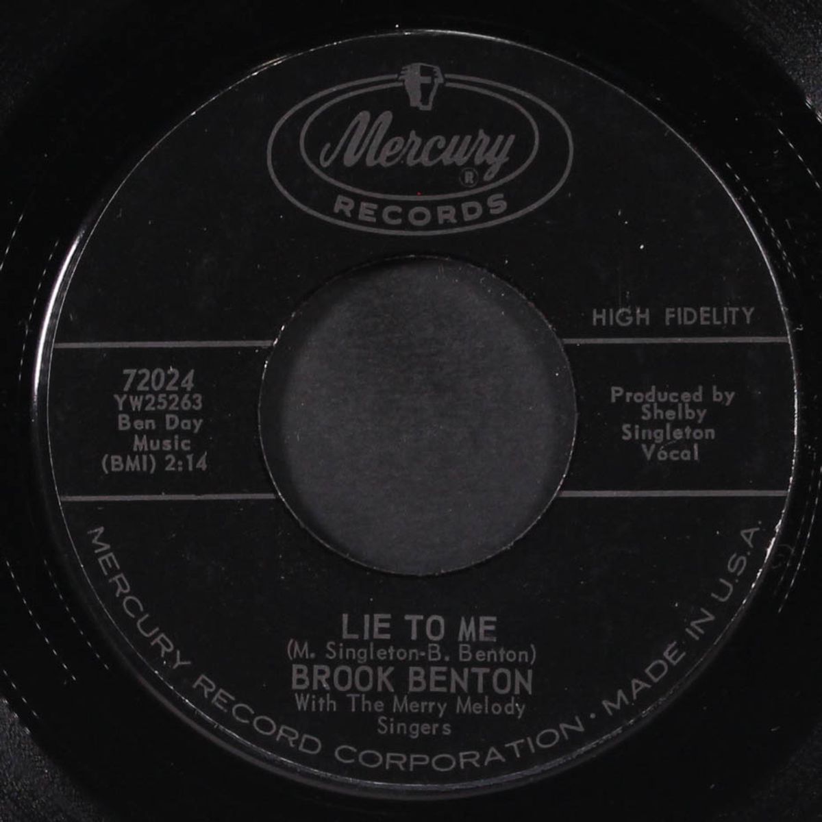 lie to me / with the touch of your hand by BROOK BENTON