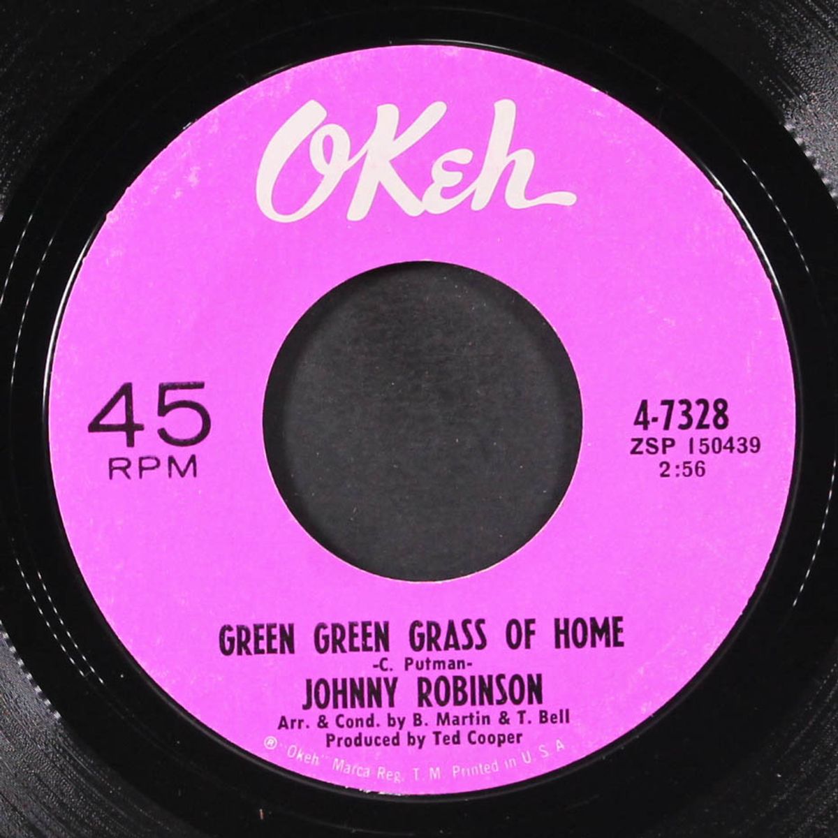 you've been with him / green green grass of home by JOHNNY ROBINSON