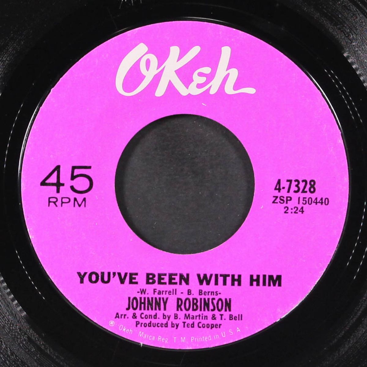 you've been with him / green green grass of home by JOHNNY ROBINSON