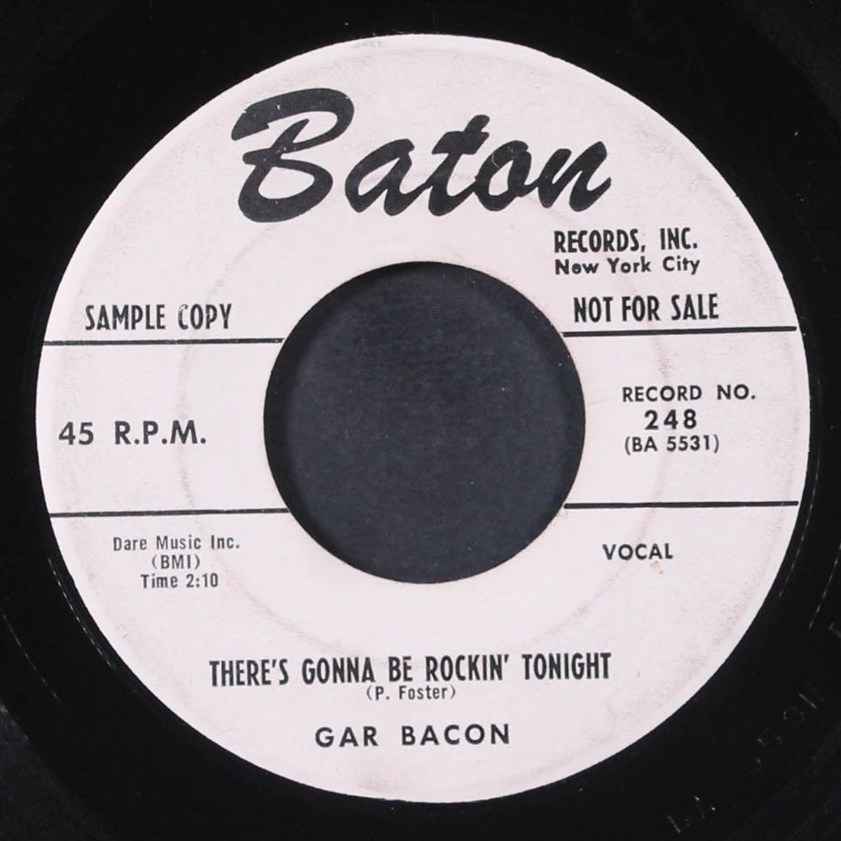 there's gonna be rockin' tonight / y-i-o-u by GAR BACON