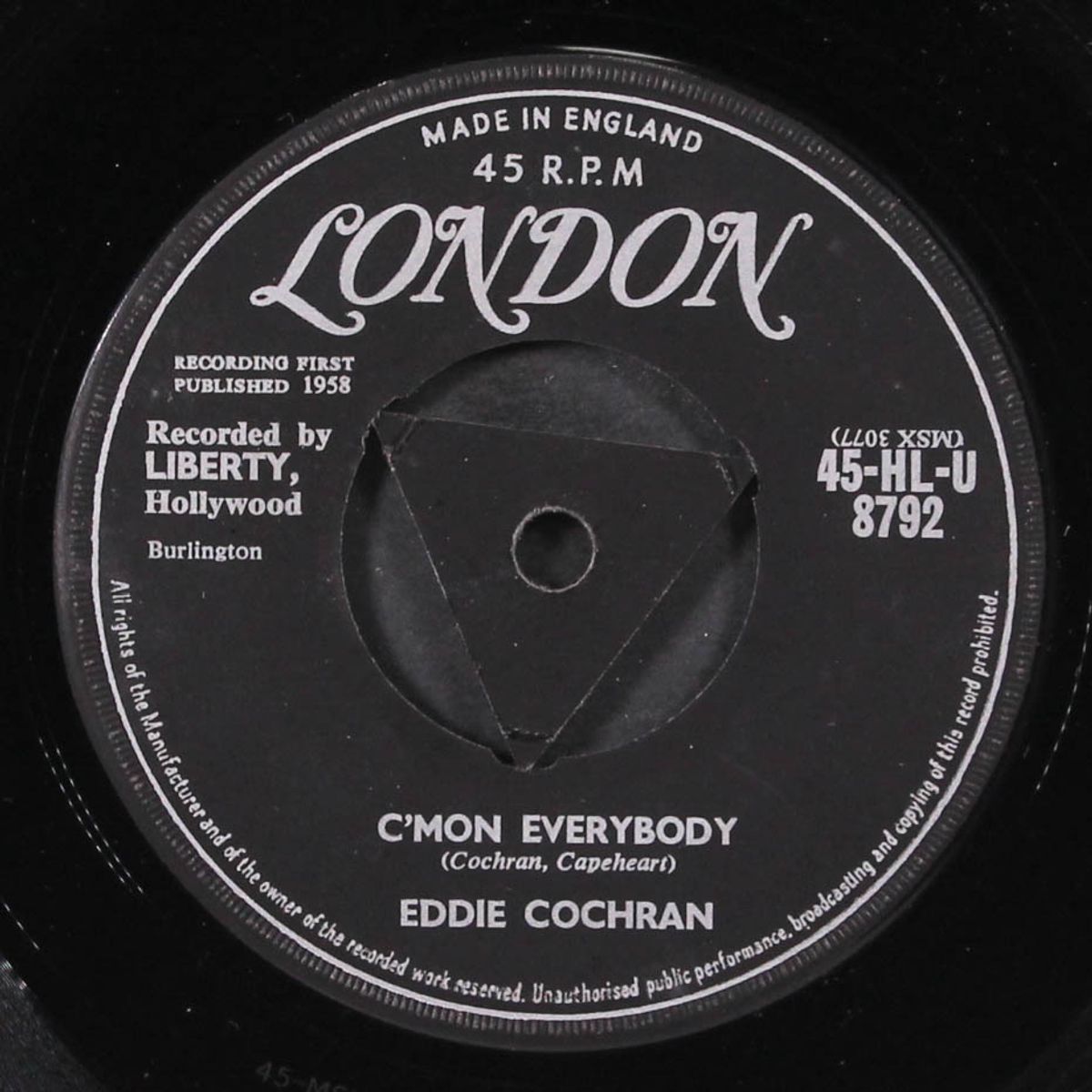 c'mon everybody / don't ever let me go by EDDIE COCHRAN