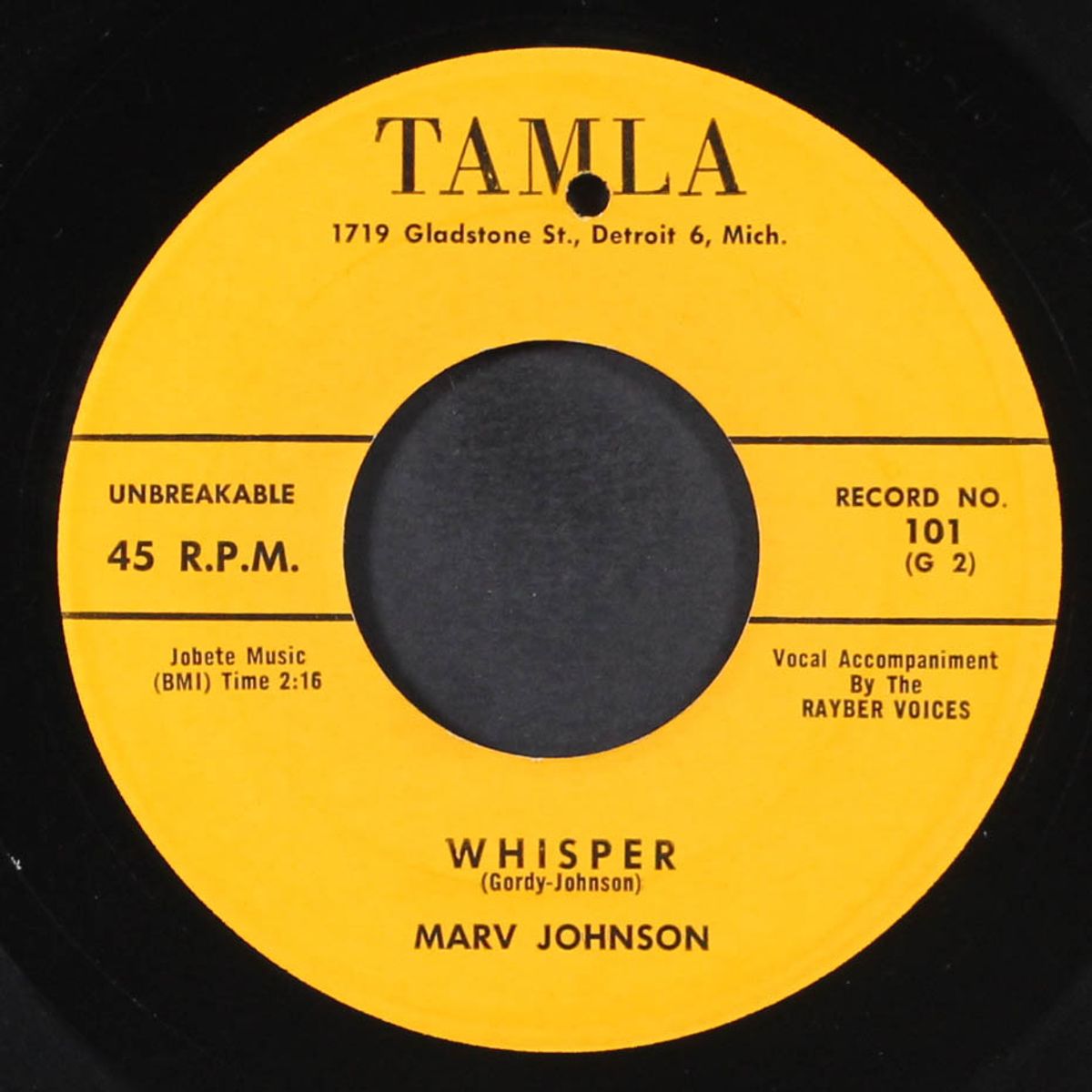 come to me / whisper by MARV JOHNSON